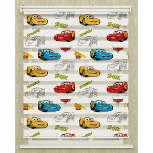 Vanilya Home Çocuk Odası Renkli Şimşek Mquuen Arabalar Baskılı Zebra Perde