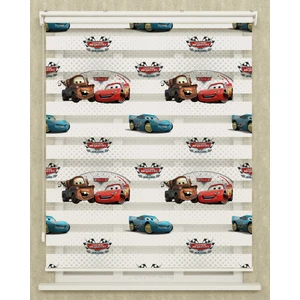 Vanilya Home Çocuk Odası Şimşek Mquuen Arabalar Baskılı Zebra Perde