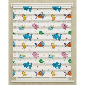 Vanilya Home Çocuk Odası Balıklı Baskılı Zebra Perde