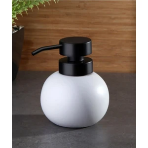 Porselen Stoneware Tombul Sıvı Sabunluk- Beyaz