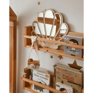 Marwin Craft Ahşap Gümüş Plexi Deniz Kabuğu Çocuk Odası Duvar Dekoru - Bebek Hediyelik