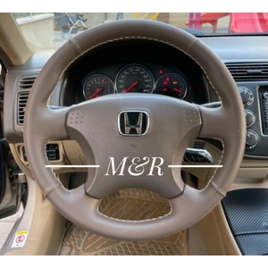 Honda Civic Vtec 2 Orjinal Kaplama Bej Deri Direksiyon Kılıfı