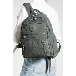 Unisex Suya Dayanıklı Krinkıl Kumaş Çok Gözlü Orta Boy Laptop Okul ve Sırt Çantası