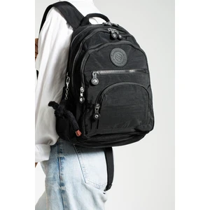 Unisex Suya Dayanıklı Krinkıl Kumaş Çok Gözlü Orta Boy Laptop Okul ve Sırt Çantası