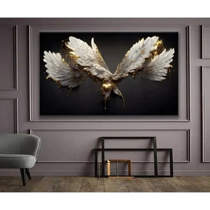 Canvasum Sürrealist Tasarım Altın Kanatlar Kanvas Tablo AR03069
