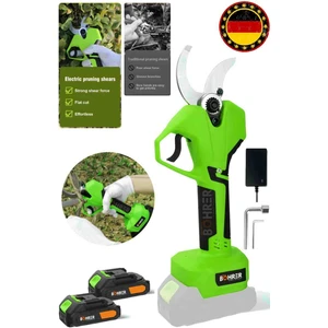 Profesyonel V258 5 Ah 30 mm Çift Kademeli Kömürsüz Dark Green Akülü Budama Makası ve Budama Makinesi