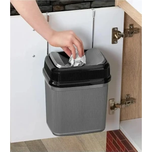 Emir Home Shop Askılı Asılabilir Tezgah Altı Pratik Kapak Mutfak Banyo Çöp Kovası 5.5 Litre