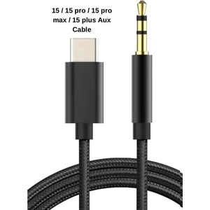 Iphone 15 Pro Max Aux Kablo Type C  Örgü Hasır  Dac Çipli Kablo