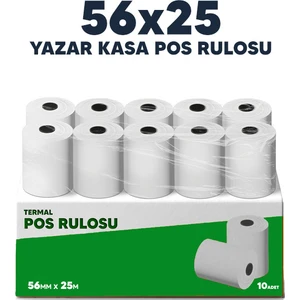 Coly Ambalaj 56 x 25 (10 PAKET 100 RULO) Termal Pos Rulosu Pos Kağıdı