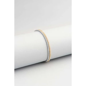 So CHIC Çift Sıra Su Yolu 18 Ayar Sarı Altın Kaplama Gümüş Ayarlanabilir Bileklik