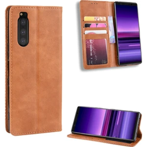 Sony Xperia 5 Cüzdan Deri Flip Telefon Kılıfı (Yurt Dışından)