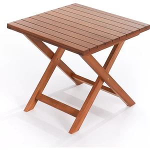 Cms Sandalye Burma Renk Ahşap Katlanır Sehpa 48X48 cm