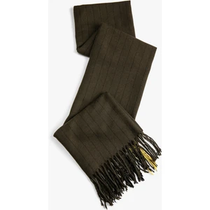 Çizgili Atkı Yumuşak Dokulu Püsküllü