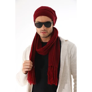 Elif İç Giyim Erkek Bordo Ipli Bere Atkı Takım