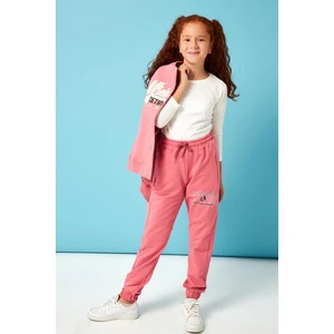 Los Angeles 1998 Baskı Detaylı Kız Çocuk Eşofman Altı Gül Kurusu