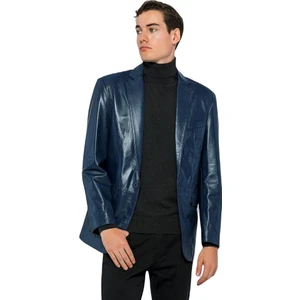 Basic & More Erkek  Deri Blazer Ceket - Eblazer
