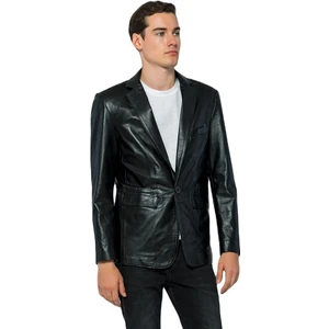Basic & More Erkek  Deri Blazer Ceket - Eblazer