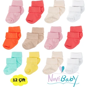 12'li Bambu Yenidoğan Bebek Çorap I New Girl I Kız Erkek Bebek Çorabı