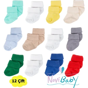 12'li Bambu Yenidoğan Bebek Çorap I Mix Boy I Kız Erkek Bebek Çorabı