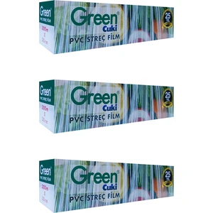 Pvc Streç Film Folyo - Gıdaya Uygun - 9 Mikron - 30 x 300 Metre - 3 Paket
