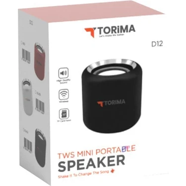 Torima D12 Taşınabilir Kablosuz Bluetooth Hoparlör