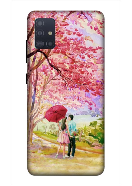 Samsung Galaxy A71 Kılıf Baskılı Desenli Silikon+Ekran Koruyucu+Kablo Kryc- Sevgiyolu