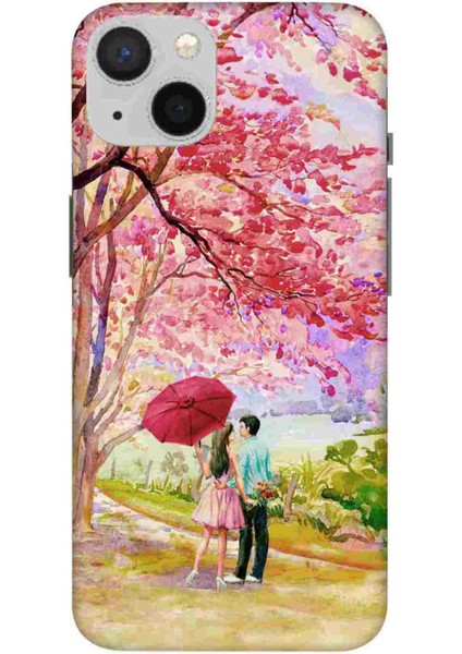 Apple iPhone 14 Kılıf Baskılı Desenli Silikon+Ekran Koruyucu+Kablo Kryc- Sevgiyolu