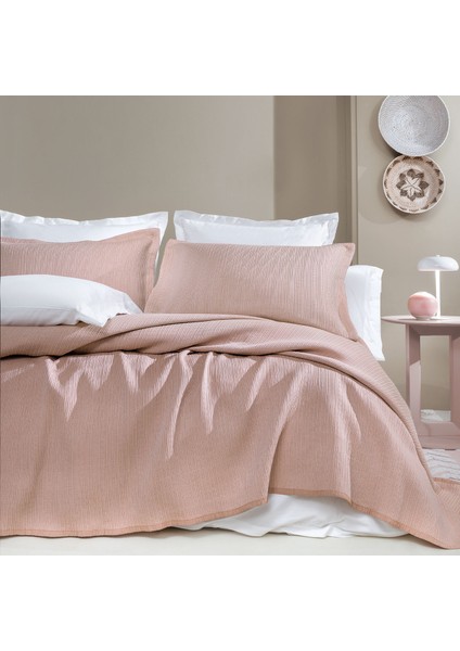 Bedding Digna Çift Kişilik Yatak Örtüsü Seti - Pudra
