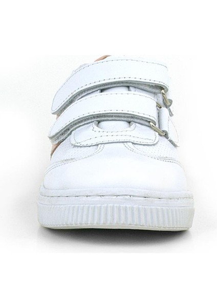 Hakiki Deri Beyaz Pembe Cırtlı Çocuk Spor Ayakkabı modelleri