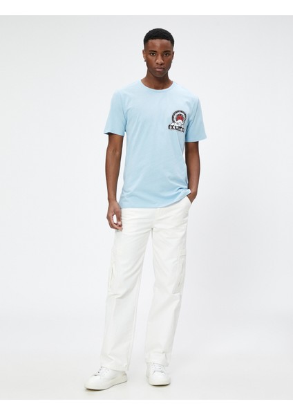 Uzakdoğu Baskılı Tişört Bisiklet Yaka Dar Kesim Kısa Kollu fiyatları