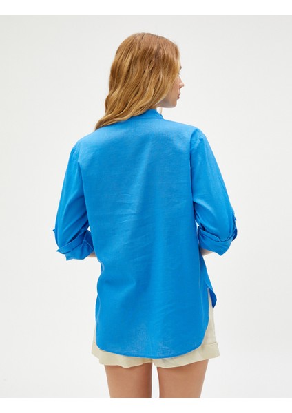 Hakim Yaka Gömlek Keten Karışımlı fırsatları