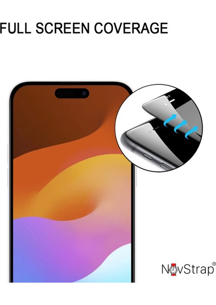 Apple iPhone 15 ile Uyumlu Ekran Koruyucu Parlak Şeffaf Seramik Nano Esnek Cam