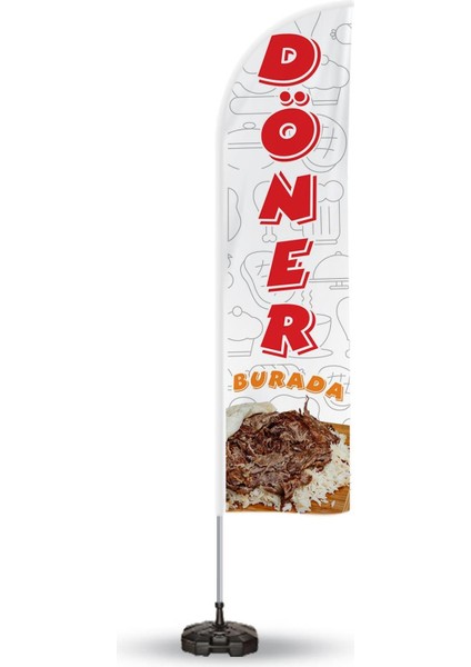 Döner Temalı Yelken Bayrak V5