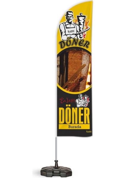 Döner 2 Yelken Bayrak + 1 Yön. Dubası Paketi Sarı modelleri