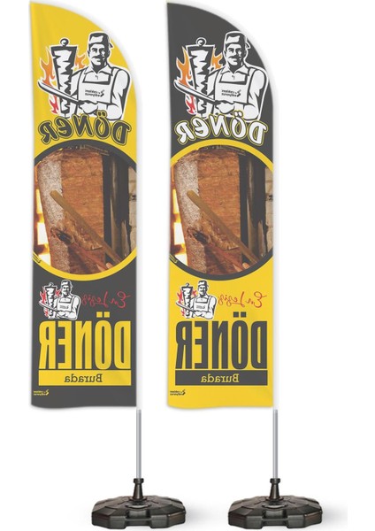 Döner 2 Yelken Bayrak + 1 Yön. Dubası Paketi Sarı fırsatları