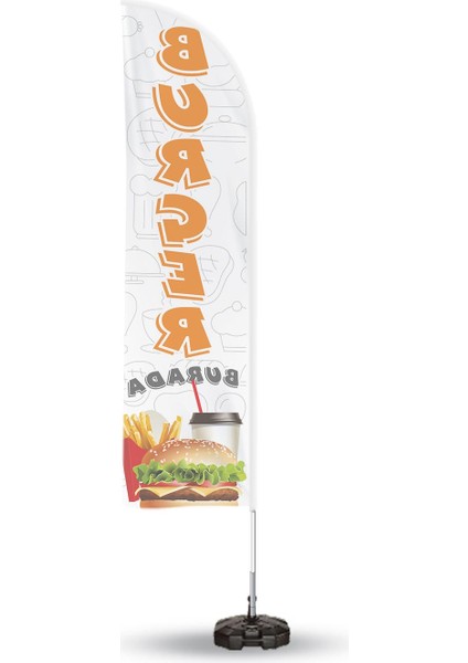 Burger Temalı Yelken Bayrak V1