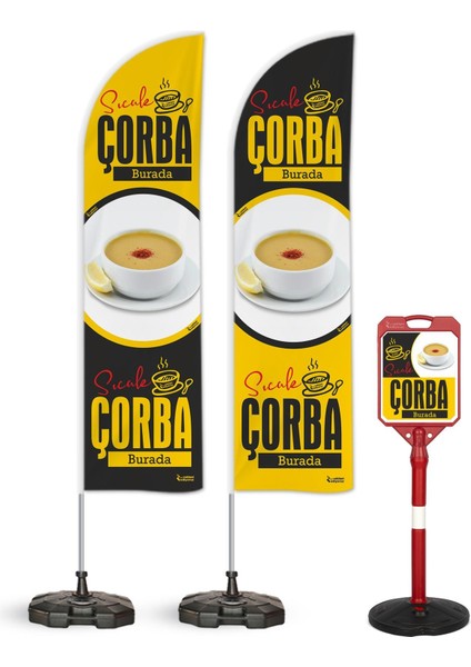 Çorba 2 Yelken Bayrak + 1 Yön. Dubası Paketi V1