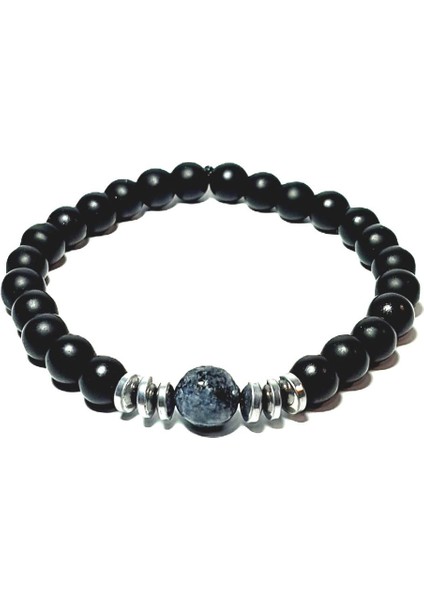 JTAW24DOB1334 Janti Bileklik Onyx Ceyt ve Hematit Doğaltaş 8 mm