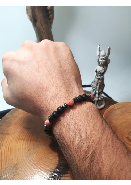 JTAW24DOB1338 Janti Bileklik Ceyt Onyx ve Hematit Doğaltaş 8 mm fiyatları