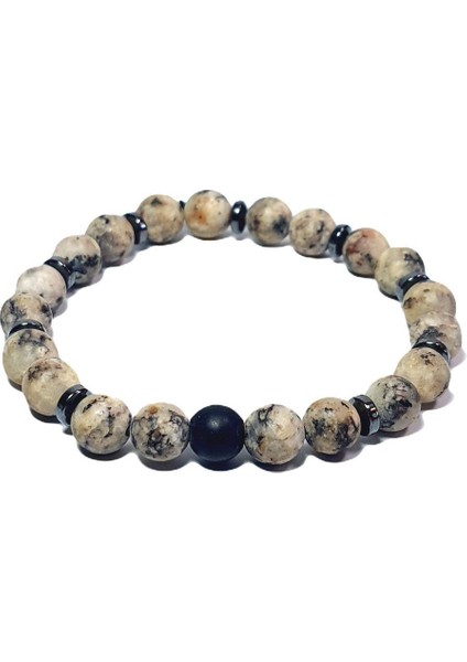 JTAW24DOB1346 Janti Bileklik Ceyt Onyx Hematit Doğaltaş 8 mm