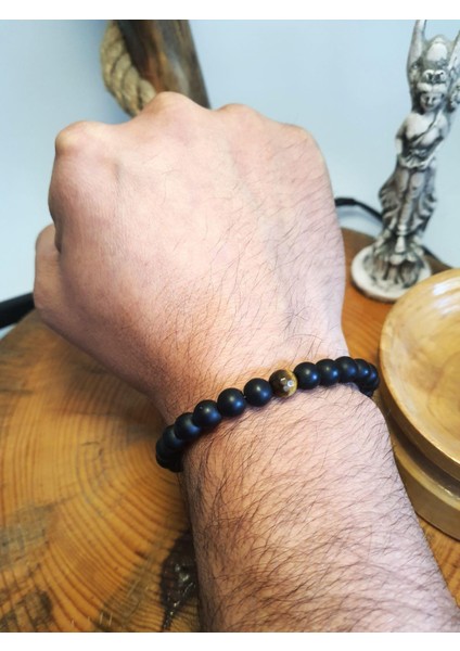 JTAW24DOB1347 Janti Bileklik Faset Kesim Kaplangözü ve Onyx Doğaltaş 8 mm fiyatları