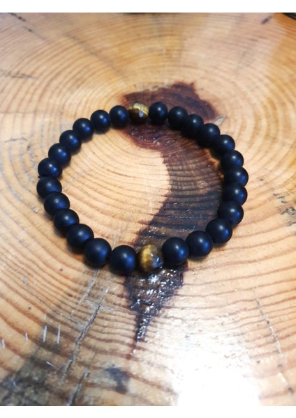 JTAW24DOB1347 Janti Bileklik Faset Kesim Kaplangözü ve Onyx Doğaltaş 8 mm modelleri