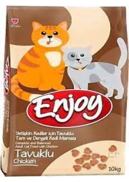 Yetişkin Kediler Için Tavuklu Tam ve Dengeli Kedi Maması 10 kg Enjoytavuklu