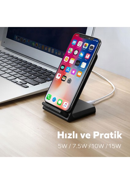 By Deji Wireless Kablosuz Şarj Standı Apple Iphone - Android Uyumlu 15w Hızlı - Telefon