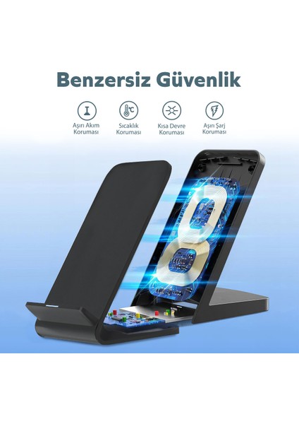 By Deji Wireless Kablosuz Şarj Standı Apple Iphone - Android Uyumlu 15w Hızlı - Telefon