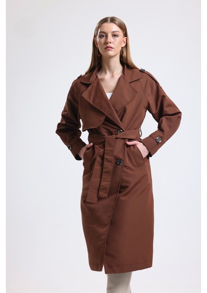 Seba Collection Kemerli Kruvaze Yaka Trençkot KDN-1006 fırsatları