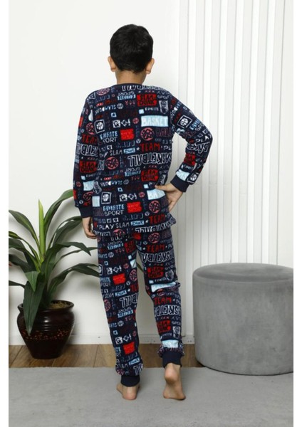 Erkek Çocuk 4236 Basketball Desenli Polar Pijama Takım Lacivert fırsatları