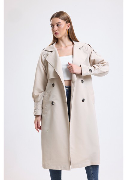 Seba Collection Kemerli Kruvaze Yaka Trençkot KDN-1006