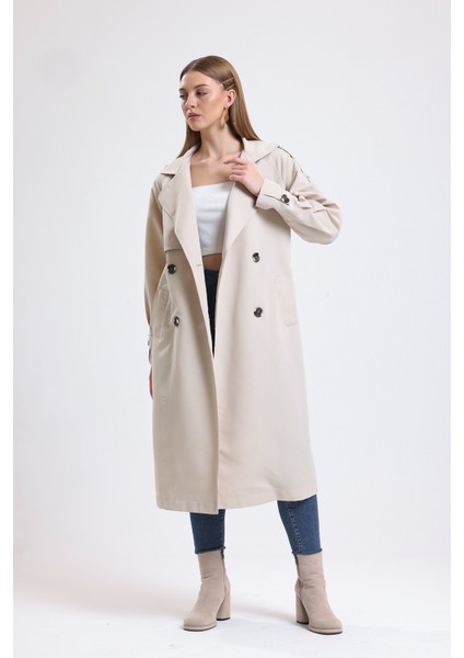 Seba Collection Kemerli Kruvaze Yaka Trençkot KDN-1006 fiyatları