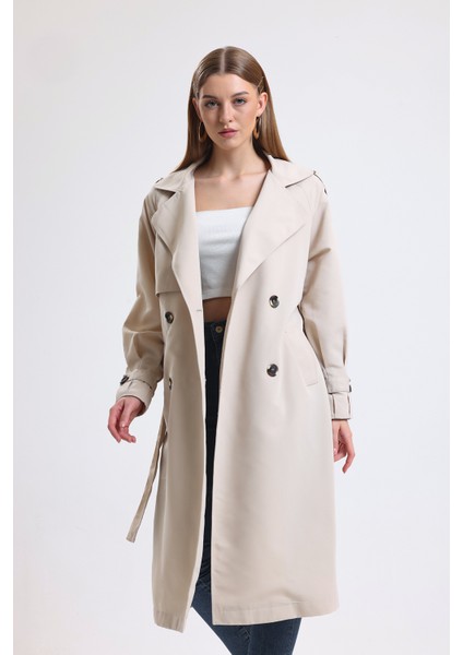 Seba Collection Kemerli Kruvaze Yaka Trençkot KDN-1006 modelleri